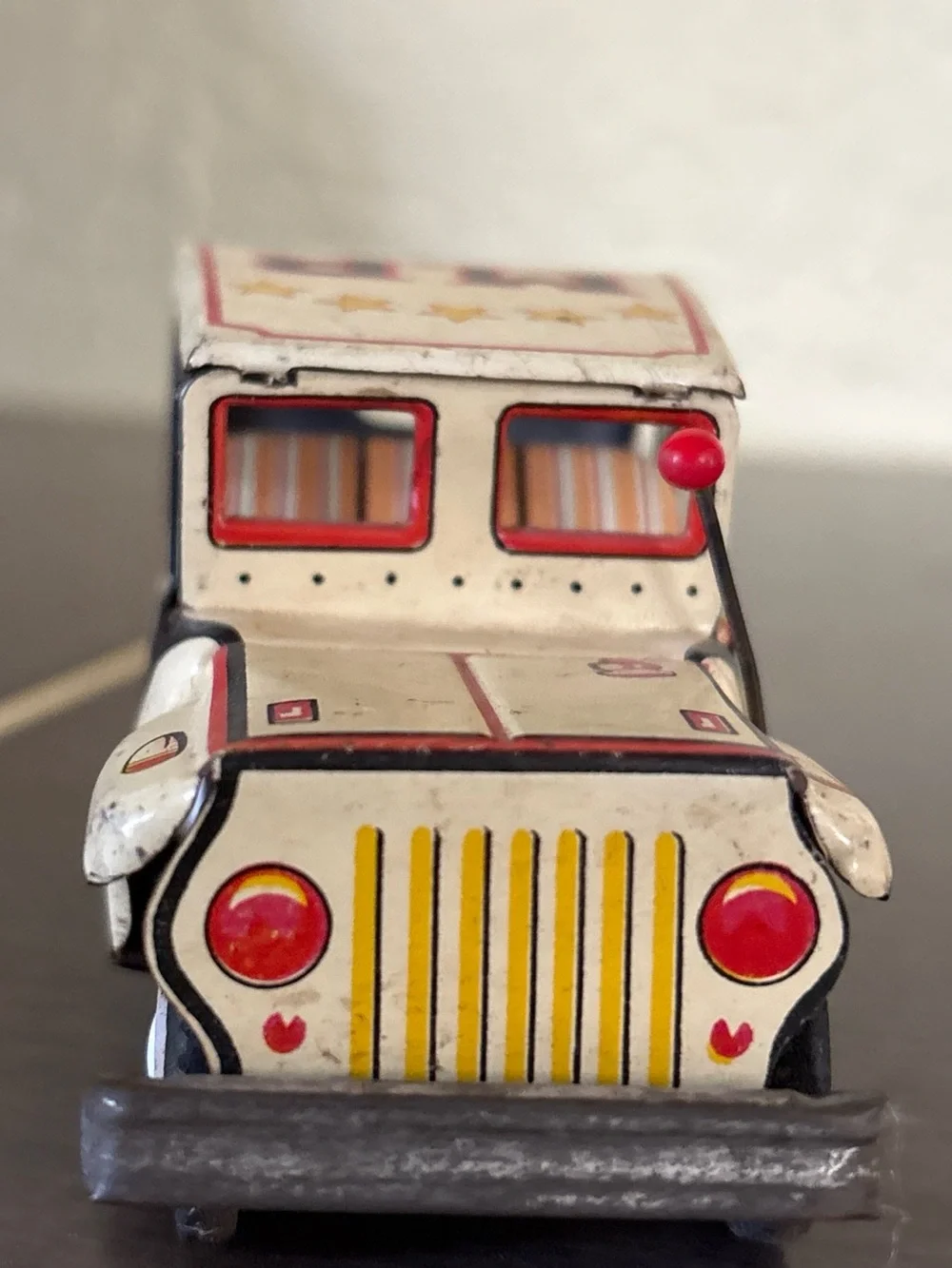 Vintage Toy M.P.  Jeep SSS Japan 1950s Tin Litho Friction Powered